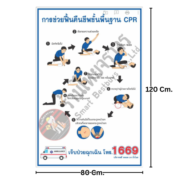 ป้ายการช่วยฟื้นคืนชีพขั้นพื้นฐาน CPR