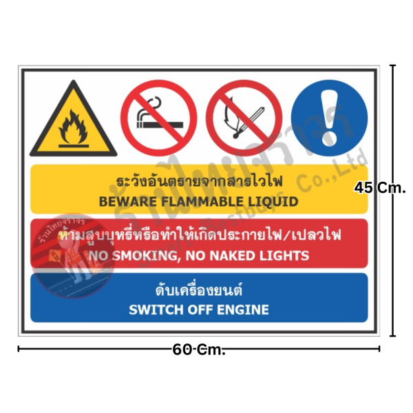 ป้ายระวังอันตรายจากสารไวไฟ