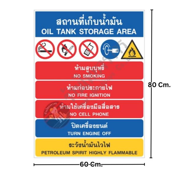 ป้ายสถานที่เก็บน้ำมัน