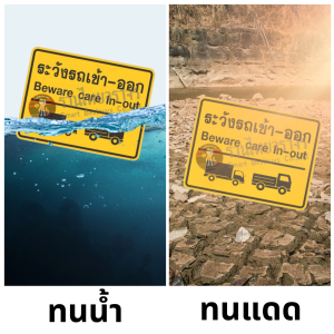 ป้ายระวังรถเข้า-ออก