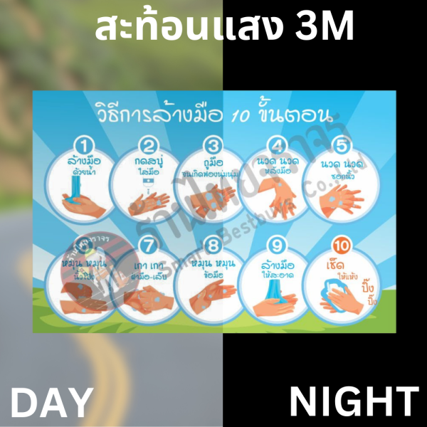 ป้ายวิธีการล้างมือ 10 ขั้นตอน