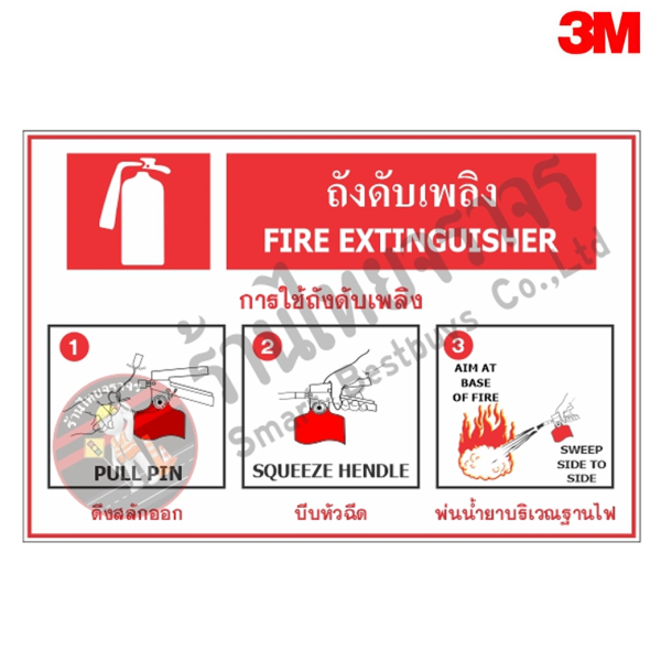 ป้ายถังดับเพลิงและการใช้ถังดับเพลิง