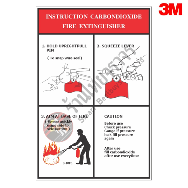 ป้ายวิธีการใช้ถังดับเพลิง