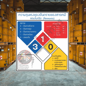 ป้ายความรุนแรงของอันตรายของสารเคมีแอมโมเนีย