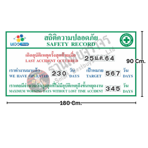 ป้ายสถิติความปลอดภัย